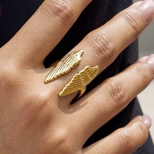 18K Gold Plated Adjustable Wing Ring